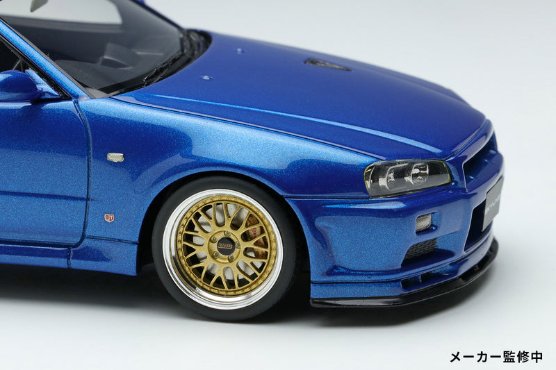 *PREORDER* Make Up Co., Ltd / Eidolon 1:43 Nissan Skyline GT-R (BNR34) V-spec II 2000 (BBS LM Wheel) in Bayside Blue