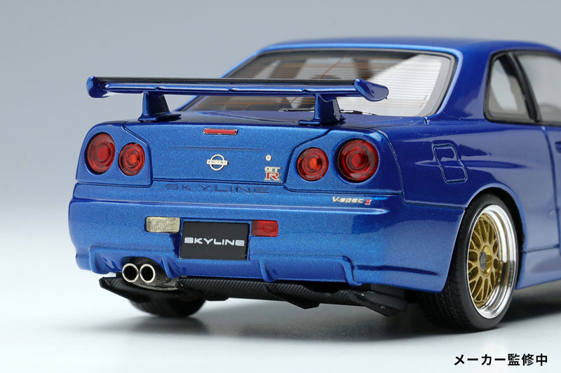 *PREORDER* Make Up Co., Ltd / Eidolon 1:43 Nissan Skyline GT-R (BNR34) V-spec II 2000 (BBS LM Wheel) in Bayside Blue