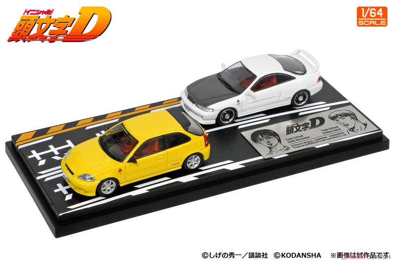 Initial D 1:64 Set Vol.9 Daiki Ninomiya Civic (EK9) & Smiley Sakai Integra (DC2)