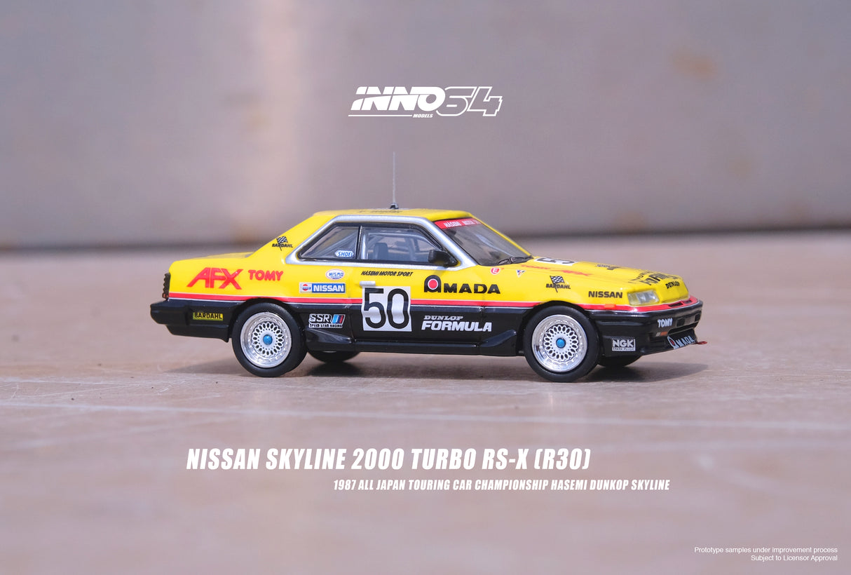 INNO64 1:64 Nissan Skyline 2000 Turbo RS-X (DR30) #50 "HASEMI MOTORSPORTS DUNLOP" JTCC 1987