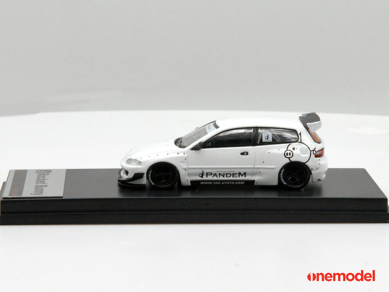 One Model 1:64 Honda Civic EG6 Rocket Bunny Pandem White