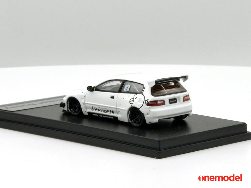 One Model 1:64 Honda Civic EG6 Rocket Bunny Pandem White