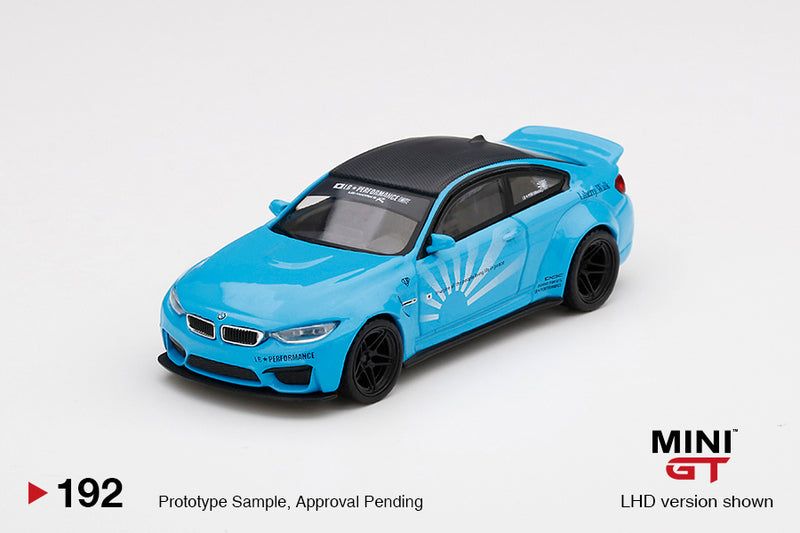 MINIGT 1:64 BMW M4 LB★WORKS Liberty Walk in Baby Blue