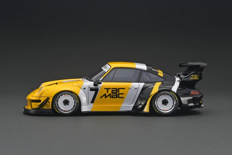 Ignition Model x Tarmac Works 1:18 Porsche RWB 993 Tarmac Livery in Black / Yellow