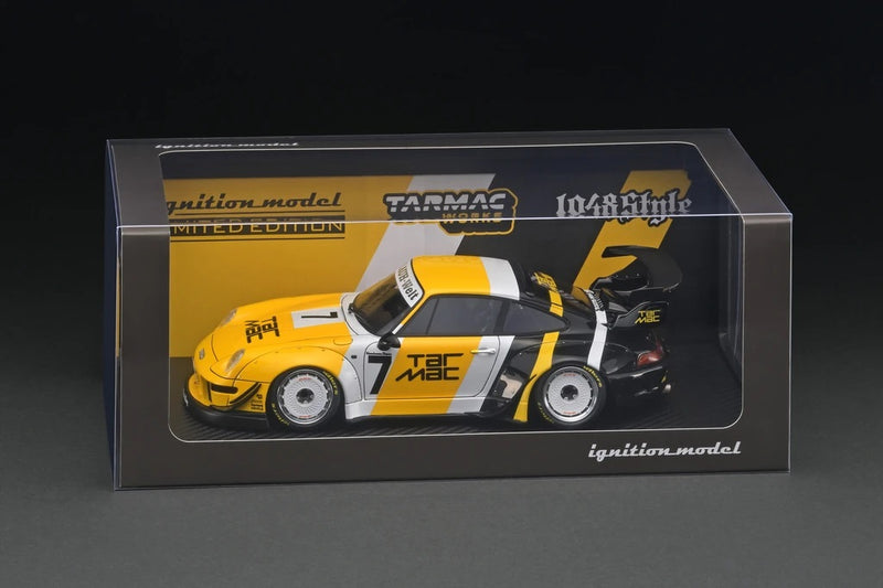 Ignition Model x Tarmac Works 1:18 Porsche RWB 993 Tarmac Livery in Black / Yellow