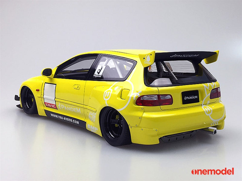 One Model 1:18 Honda Civic EG6 Rocket Bunny Yellow