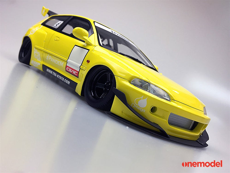 One Model 1:18 Honda Civic EG6 Rocket Bunny Yellow