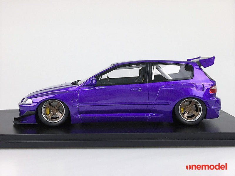 One Model 1:18 Honda Civic EG6 Rocket Bunny Purple