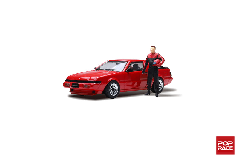 Pop Race 1/64 Mitsubishi Starion in Red with Figure