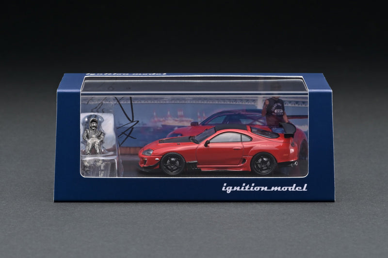 Ignition Model 1:64 Toyota Supra RZ GReddy Red with Max Orido Figure