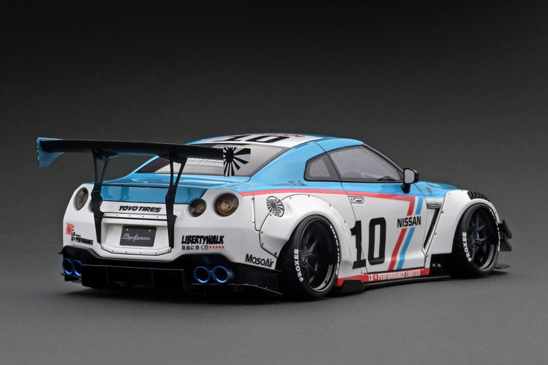 Ignition Model 1:18 Nissan Skyline GT-R R35 Type 2 Liberty Walk in White/blue