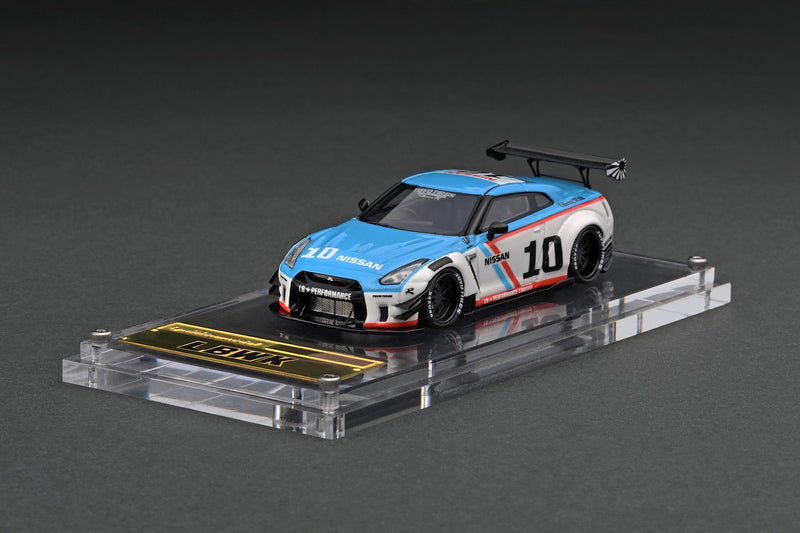 Ignition Model 1:64 Nissan Skyline GT-R R35 Liberty Walk Type 2 White & Blue