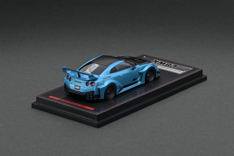 Ignition Model 1:64 Nissan Skyline 35GT-RR LB-Silhouette WORKS GT in Light Blue Metallic