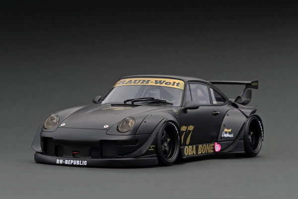 Ignition Model 1:18 Porsche 993 RWB Oba Bone in Matte Black