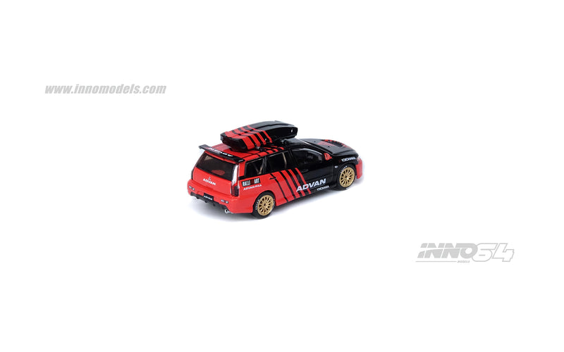 INNO Models 1:64 Mitsubishi Lancer EVO IX Wagon "ADVAN" Livery with Roof Cargo Box and Road Car Interior