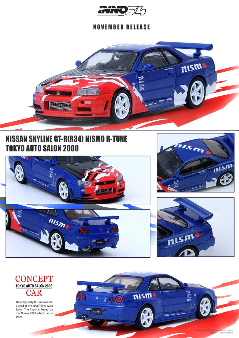 INNO Models 1:64 Nissan Skyline GT-R (R34) R-TUNE Concept Tokyo Auto Salon 2001