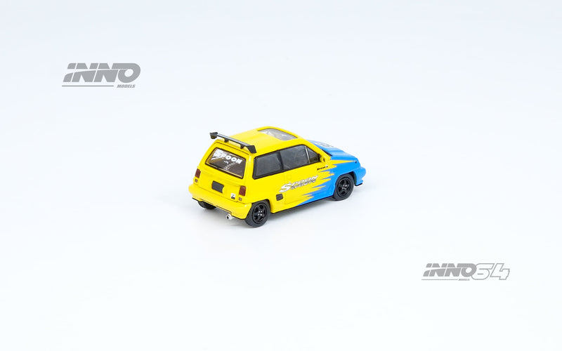 INNO Models 1:64 Honda City Turbo II with Honda Motocompo in Spoon Sports Livery