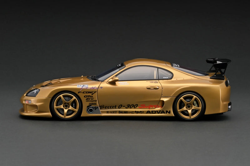 Ignition Model 1:18 Toyota Supra (JZA80) TOP SECRET "GT-300" in Gold with Smokey Nagata Figure