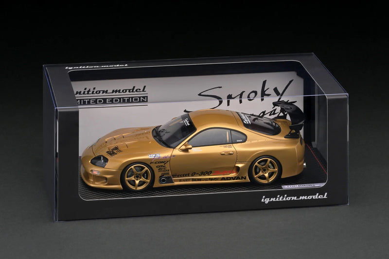 Ignition Model 1:18 Toyota Supra (JZA80) TOP SECRET "GT-300" in Gold with Smokey Nagata Figure