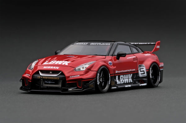 Ignition Model 1:43 Nissan GT-R GT 35GT-RR LB Works Silhouette in Red/Black