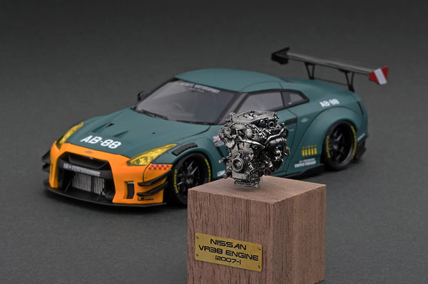 Ignition Model 1:43 Nissan GT-R (R35) LB-WORKS Type 2 in Matte Green with Engine Display