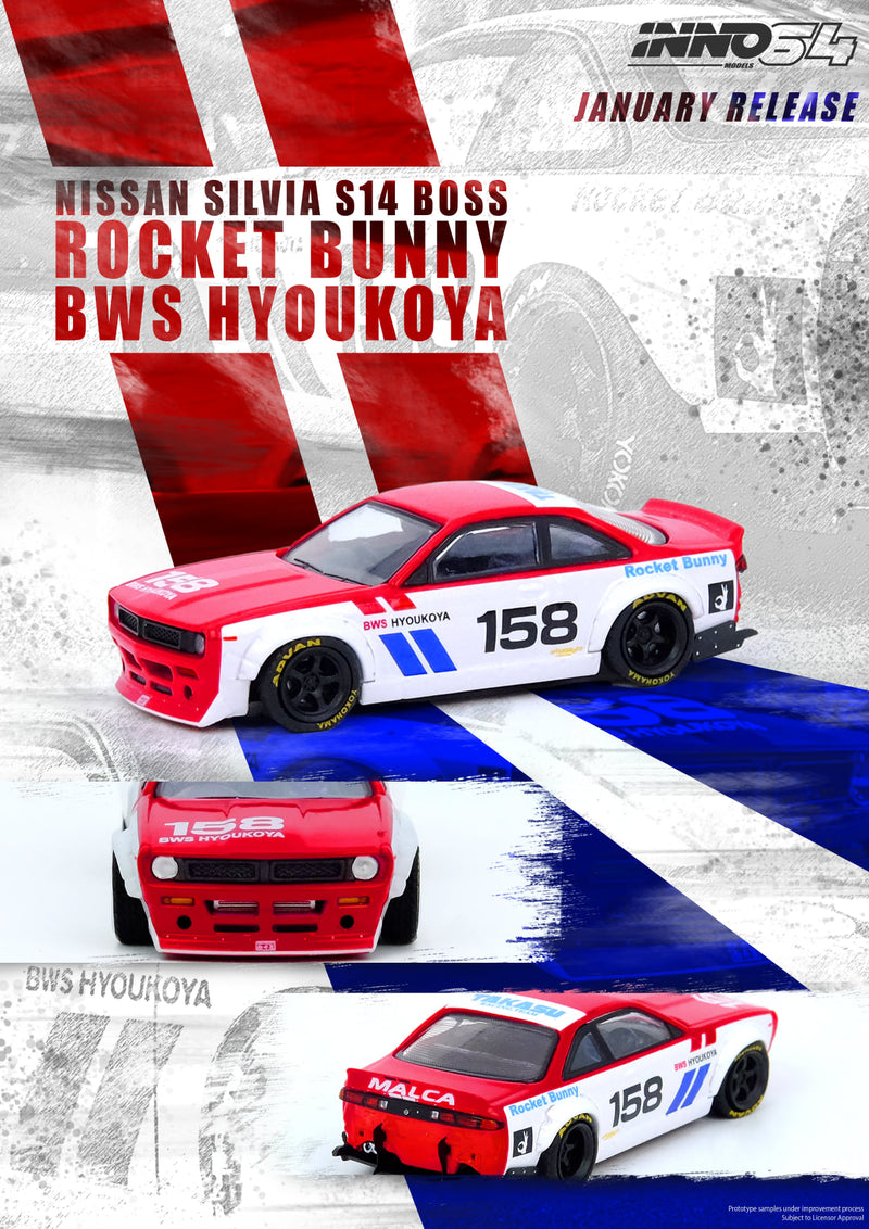 INNO Models 1:64 Nissan Silvia S14 Rocket Bunny Boss Aero BWS Hyoukoya