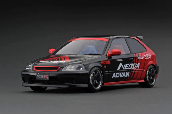 Ignition Model 1:18 Honda Civic (EK9) Type-R in Black & Red