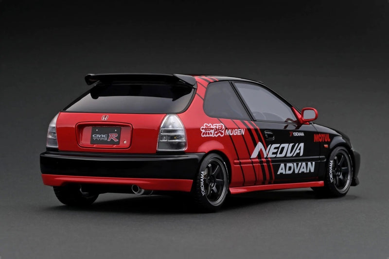 Ignition Model 1:18 Honda Civic (EK9) Type-R in Black & Red