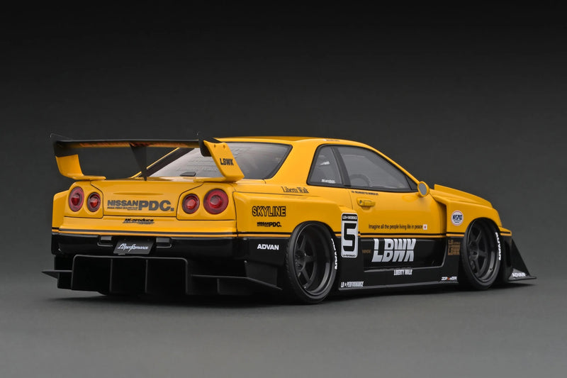 Ignition Model 1:18 Nissan Skyline (ER34) LBWK Super Silhouette Skyline Black / Yellow