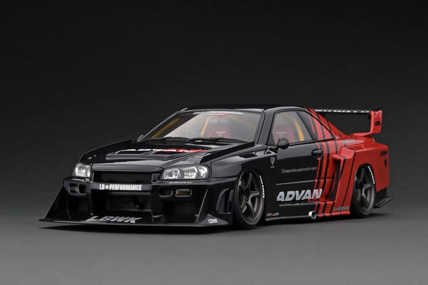 Ignition Model 1:18 Nissan Skyline (ER34) LBWK Super Silhouette Skyline Red / Black