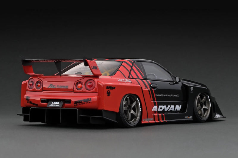 Ignition Model 1:18 Nissan Skyline (ER34) LBWK Super Silhouette Skyline Red / Black