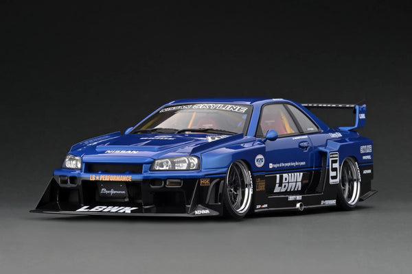 Ignition Model 1:18 Nissan Skyline (ER34) LBWK Super Silhouette Skyline Black / Blue