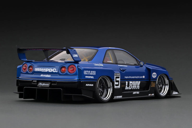 Ignition Model 1:18 Nissan Skyline (ER34) LBWK Super Silhouette Skyline Black / Blue