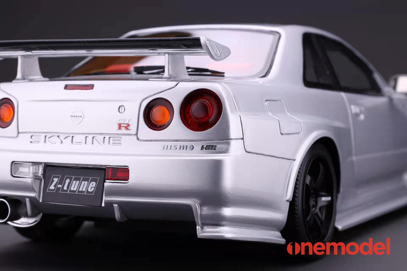 One Model 1:18 Nissan Skyline R34 Z-Tune in Silver