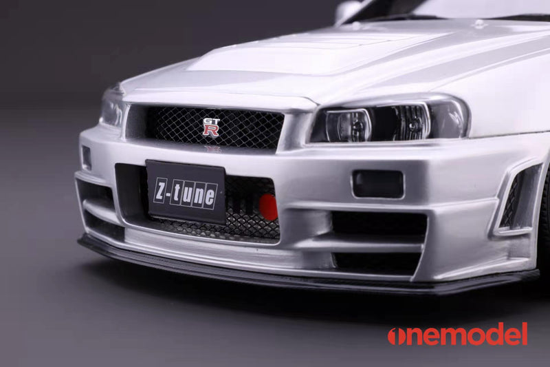 One Model 1:18 Nissan Skyline R34 Z-Tune in Silver