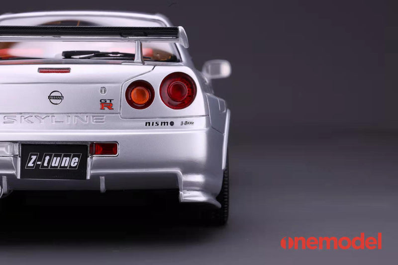 One Model 1:18 Nissan Skyline R34 Z-Tune in Silver