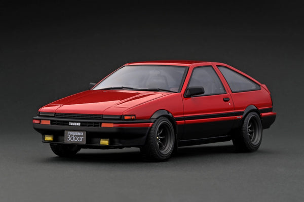 Ignition Model 1:18 Toyota Sprinter Trueno 3Dr GT Apex (AE86) in Red & Black