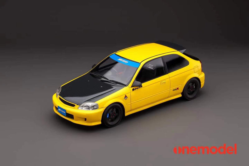 One Model 1:18 Honda Civic Type-R EK9 Spoon Sports Version Yellow