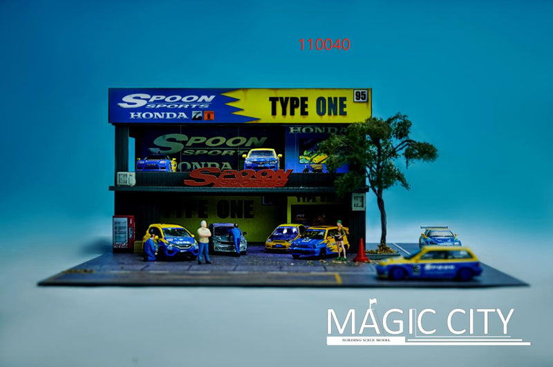 Magic City 1:64 Spoon Sports Double Decker Exhibition Hall Diorama