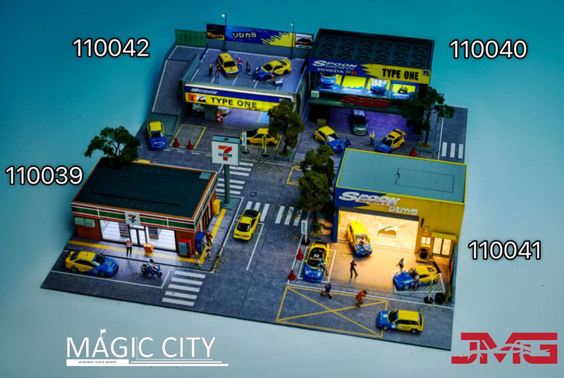 Magic City 1:64 Spoon Sports Repair Shop Diorama