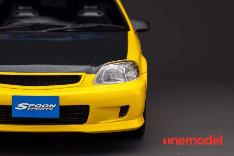 One Model 1:18 Honda Civic Type-R EK9 Spoon Sports Version Yellow