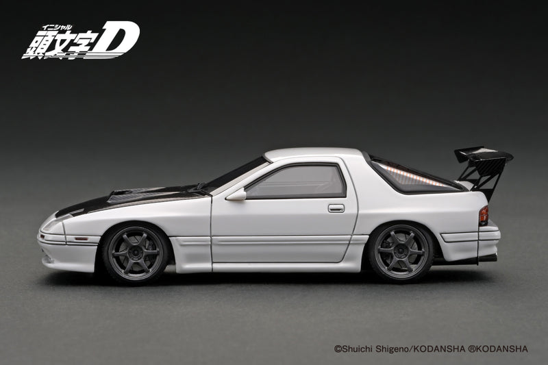 Ignition Model 1:43 Mazda Savanna RX-7 Infini (FC3S) Initial D in White with Ryosuke Takahashi Figure