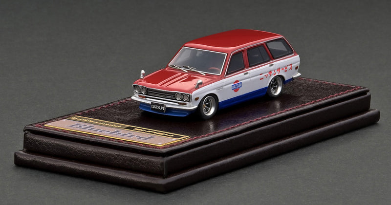 Ignition Model 1:64 Nissan Datsun Bluebird (510) Wagon in Red / White / Blue