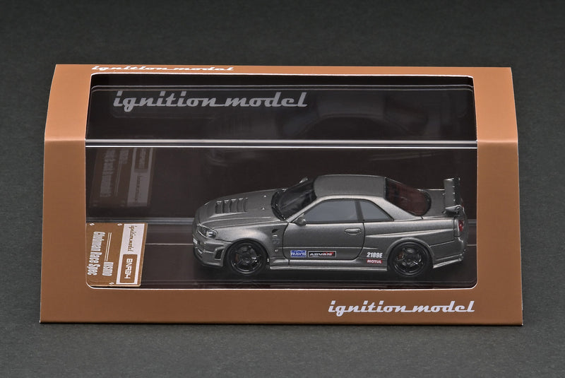 Ignition Model 1:64 Nissan Skyline GT-R (R34) Omoro Factory CRS in Gun Metallic