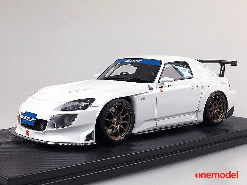 One Model 1:18 Honda AP1 S2000 Spoon Sports Street Version in Grad Prix White and Bronze Wheel