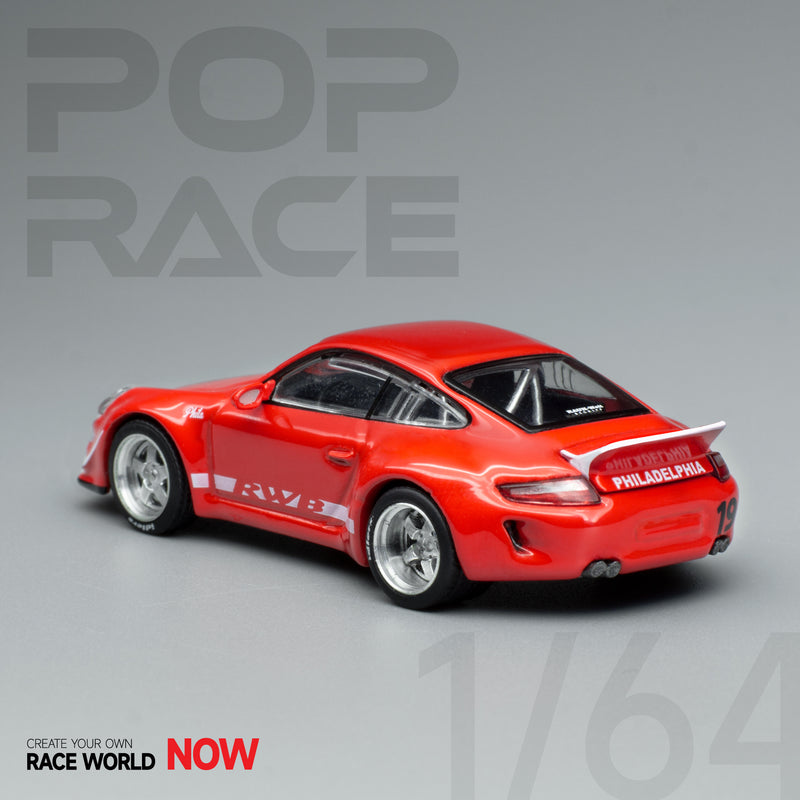 Pop Race 1/64 Porsche 997 RWB in Red