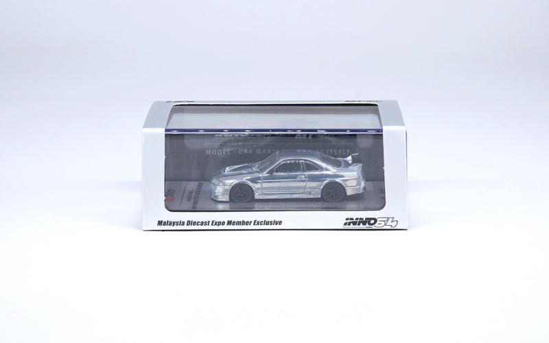 INNO64 1:64 Nissan Skyline GTR (R33) 400R Malaysia Diecast Expo 2022 Event Edition in Raw Metal