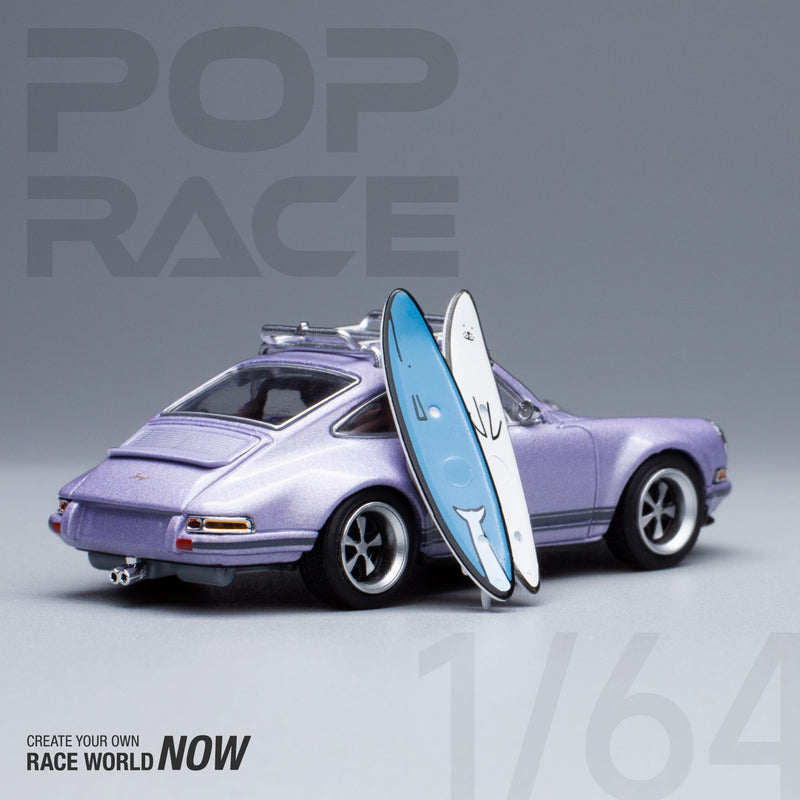 Pop Race 1/64 Porsche 964 Singer in Purple with Accessories