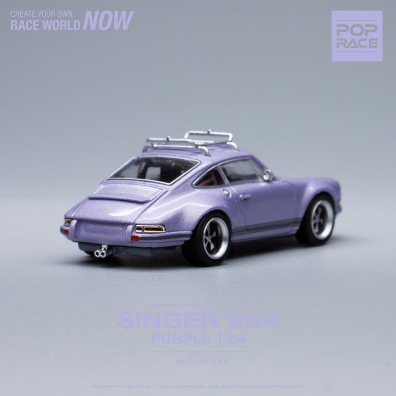 Pop Race 1/64 Porsche 964 Singer in Purple with Accessories