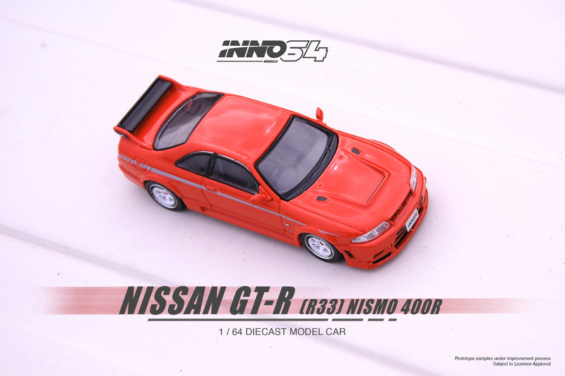 INNO64 1:64 Nissan Skyline GT-R (R33) NISMO 400R in Super Clear Red II